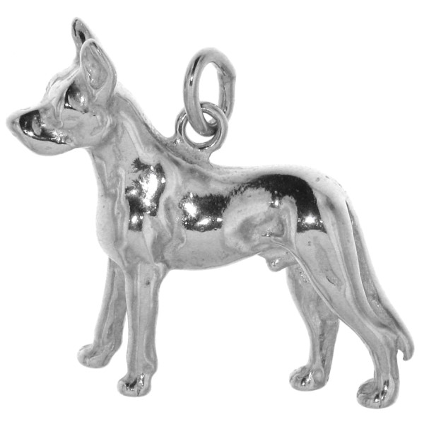 Anhänger Kelpie Hunderasse australischer Schäferhund massiv echt Silber