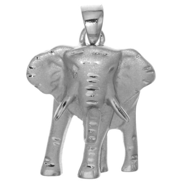 Anhänger Elefant Glücksbringer Tier echt Silber mattiert-poliert