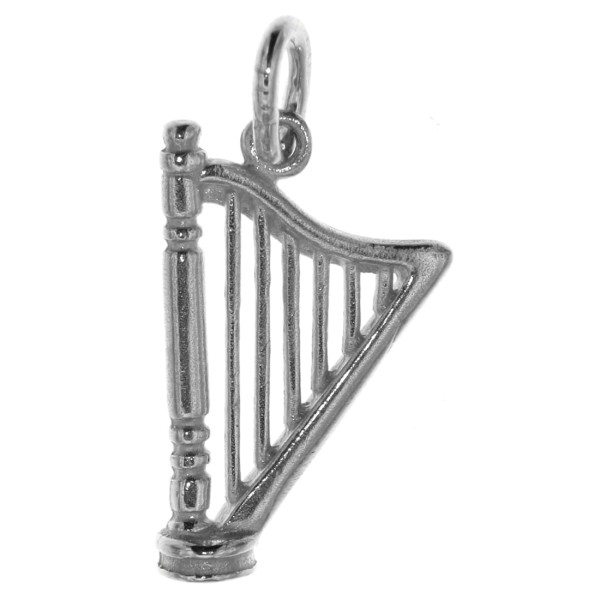 Anhänger Harfe Musikinstrument klein massiv echt Silber