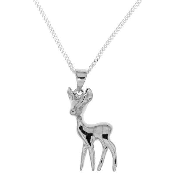 Anhänger Reh Bambi massiv echt Silber komplett mit Kette - Sonderpreis