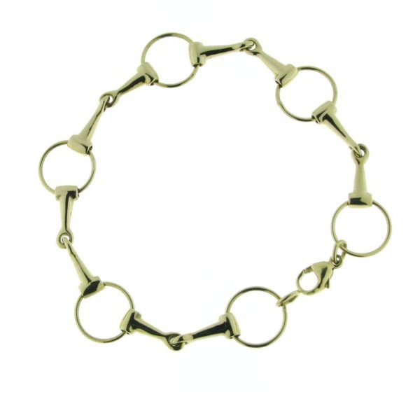 Armband 5 Trensengebisse Trensenarmband massiv echt Silber goldplattiert