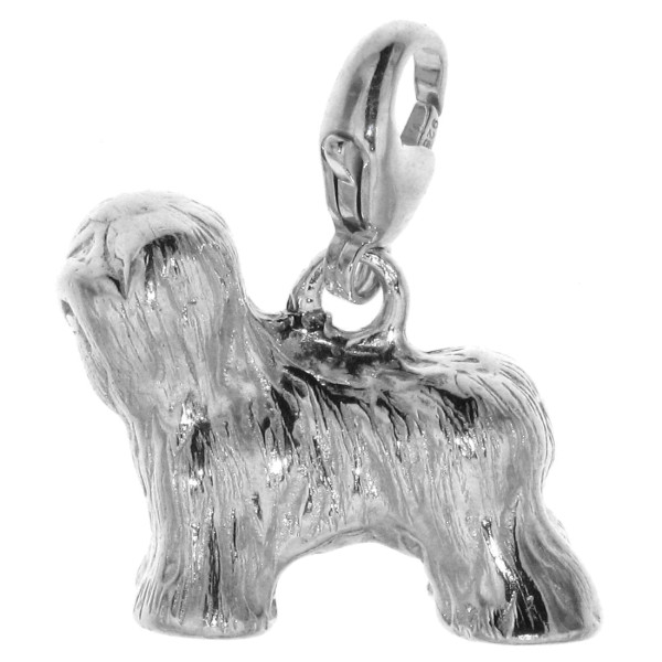 Charm Bobtail Hunderasse Hund echt Silber