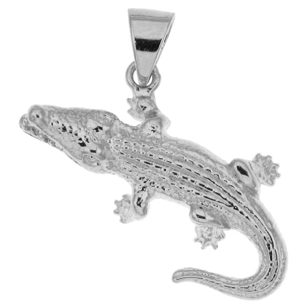 Anhänger Krokodil Alligator Tier massiv echt Silber