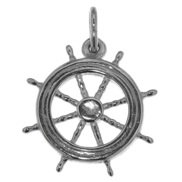 Anhänger Schiff-Steuerrad Yacht Steuerrad Wassersport massiv echt Silber