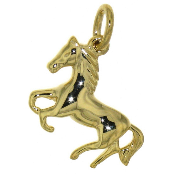 Anhänger Pferdchen Pferd Pony massiv Gold