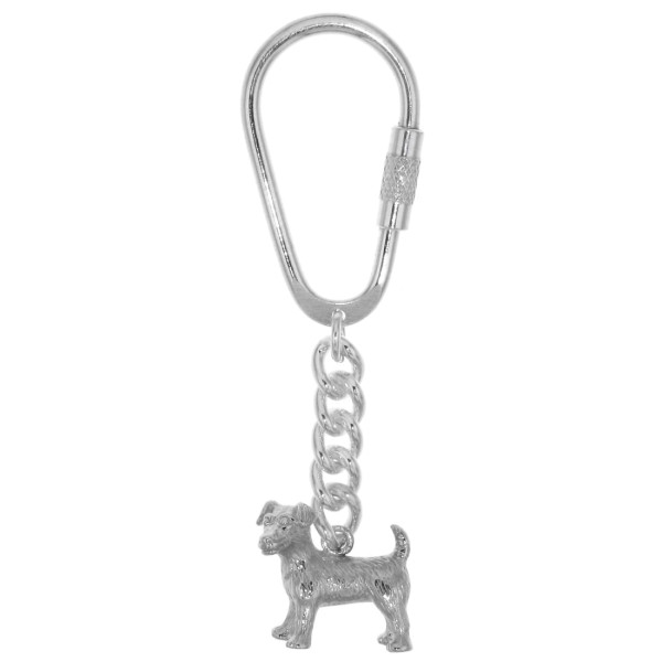Schlüsselanhänger Jack-Russel-Terrier Hunderasse schwer komplett massiv echt Silber