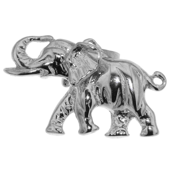 Anhänger Elefant Jumbo massiv echt Silber erhobener Rüssel Glücksbringer