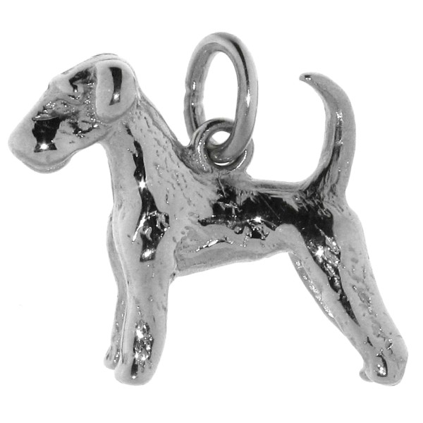Airedale Terrier Hund Schmuck Anhänger massiv Silber