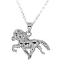 Island Pferd beim Tölt massiv echt Silber 925/- komplett mit Kette Island Pferd beim Tölt massiv echt Silber 925/- komplett mit Kette