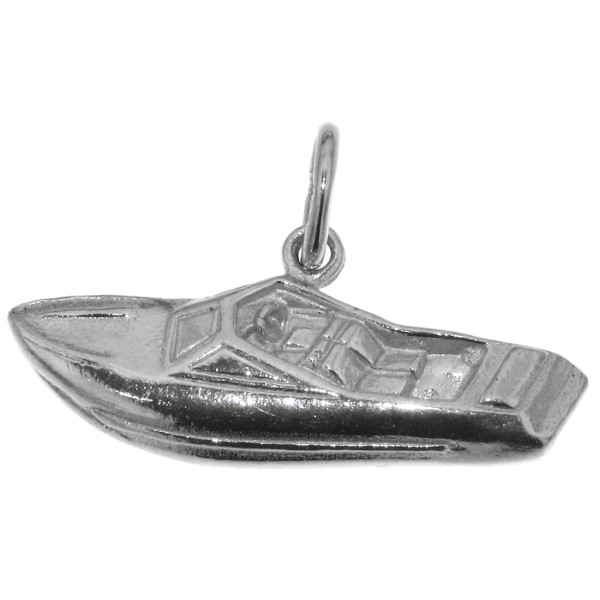 Anhänger Motorboot Yacht Sportboot Schiff Motoryacht Wassersport massiv echt Silber