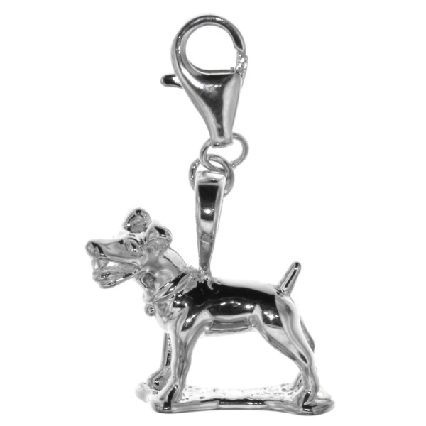 Charm Jack-Russel Terrier Hunderasse massiv echt Silber