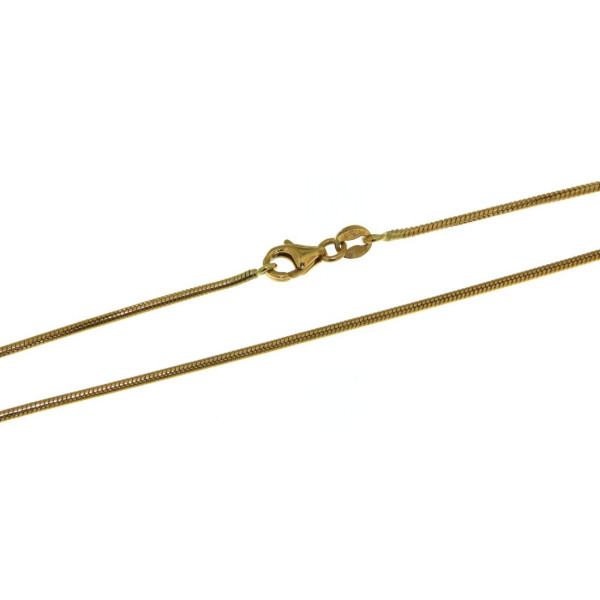 Collierkette Schlangenkette rund 1,4 mm stark massiv schwer 750/- Gelbgold