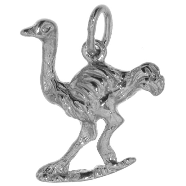Anhänger Vogel-Strauß Emu massiv echt Silber