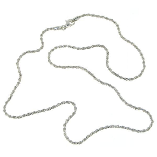 Collierkette Kordelkette - Rope chain - 1,6 mm stark - massiv echt Silber