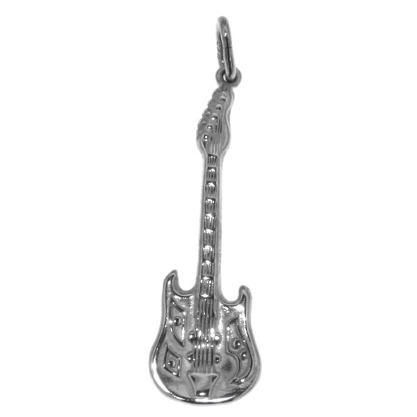 Anhänger E-Gitarre Bassgitarre Elektrogitarre Musikinstrument massiv echt Silber