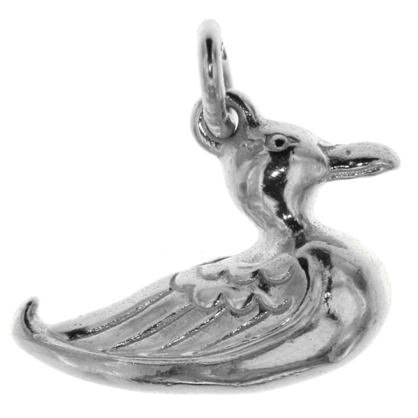 Anhänger Ente Erpel Vogel massiv echt Silber