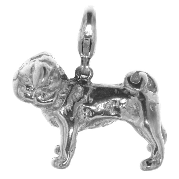 Charm Englische Bulldogge Hunderasse massiv echt Silber