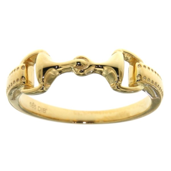 Ring mit Trensengebiß mit Zügelstücken massiv Echtgold