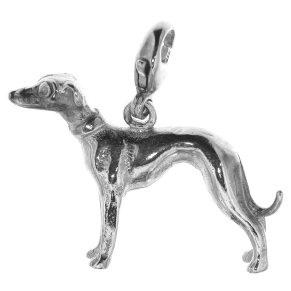 Charm Windhund Hunderasse massiv echt Silber