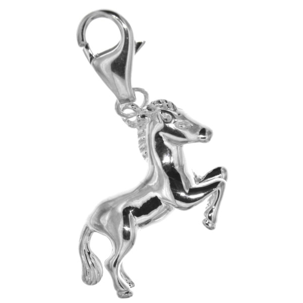 Charm springendes Pferd Pony massiv echt Silber
