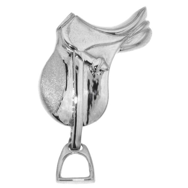 Sattel Silber Kettenanhänger mit beweglichen Steigbügeln