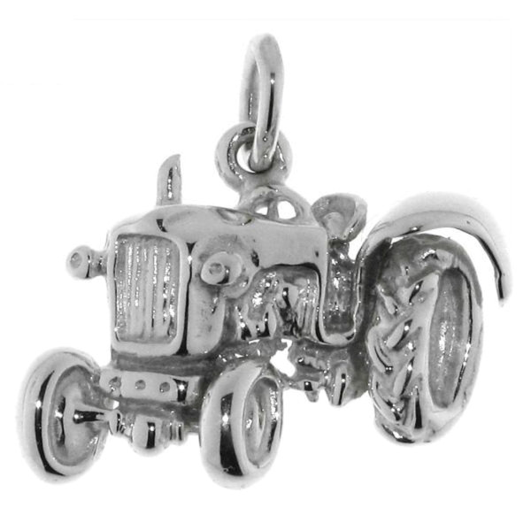 Anhänger Traktor Schlepper Bulldog Trecker massiv echt Silber
